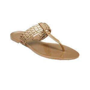 Jack Rogers Tinsley Sandals Women's Size 7 Gold Jelly Thong Flip Flops Slides